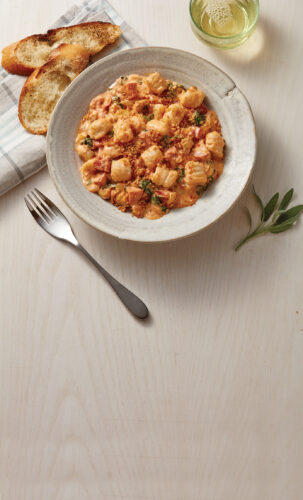 Gnocchi paired with smokey kielbasa is a  perfect cold-weather meal